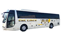 『OWL LINER』OWL-121 新今宮FP HOTEL前(21:55発)・ホテルソビアルなんば大国町前(22:10発)・梅田(22:40発)・京都八条口(23:45発)⇒有明ガーデンBT(6:30着)・京成船橋駅前(7:20着)