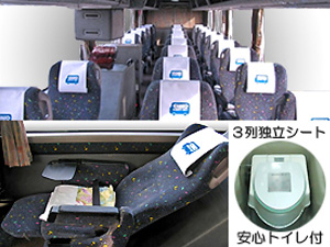 独立3列トイレ付き+最高尾4列リラックス 独立3列トイレ付き+最高尾4列リラックス